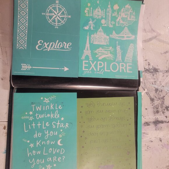 Bundle 2 ~ Reusable Silk Screen Stencils ~ 18 x 15 Binder ~ Adventure, Kids - Picture 11 of 16